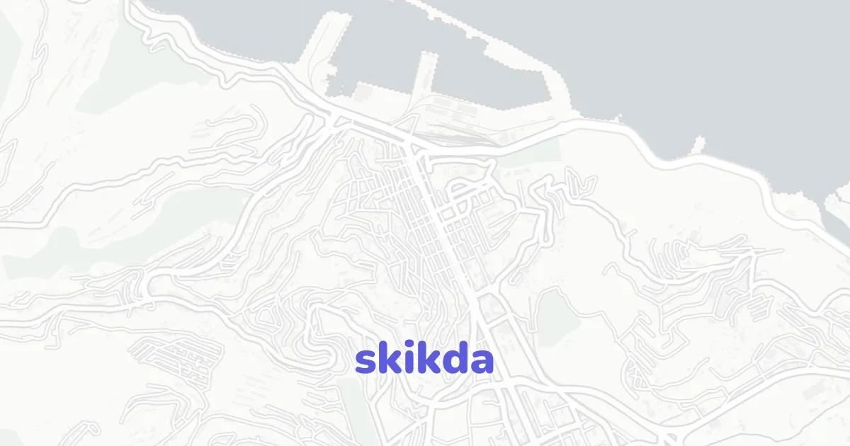 Skida Map Skikda Architectural Map | ready-to-draw layered vectors | CAD ATLAS