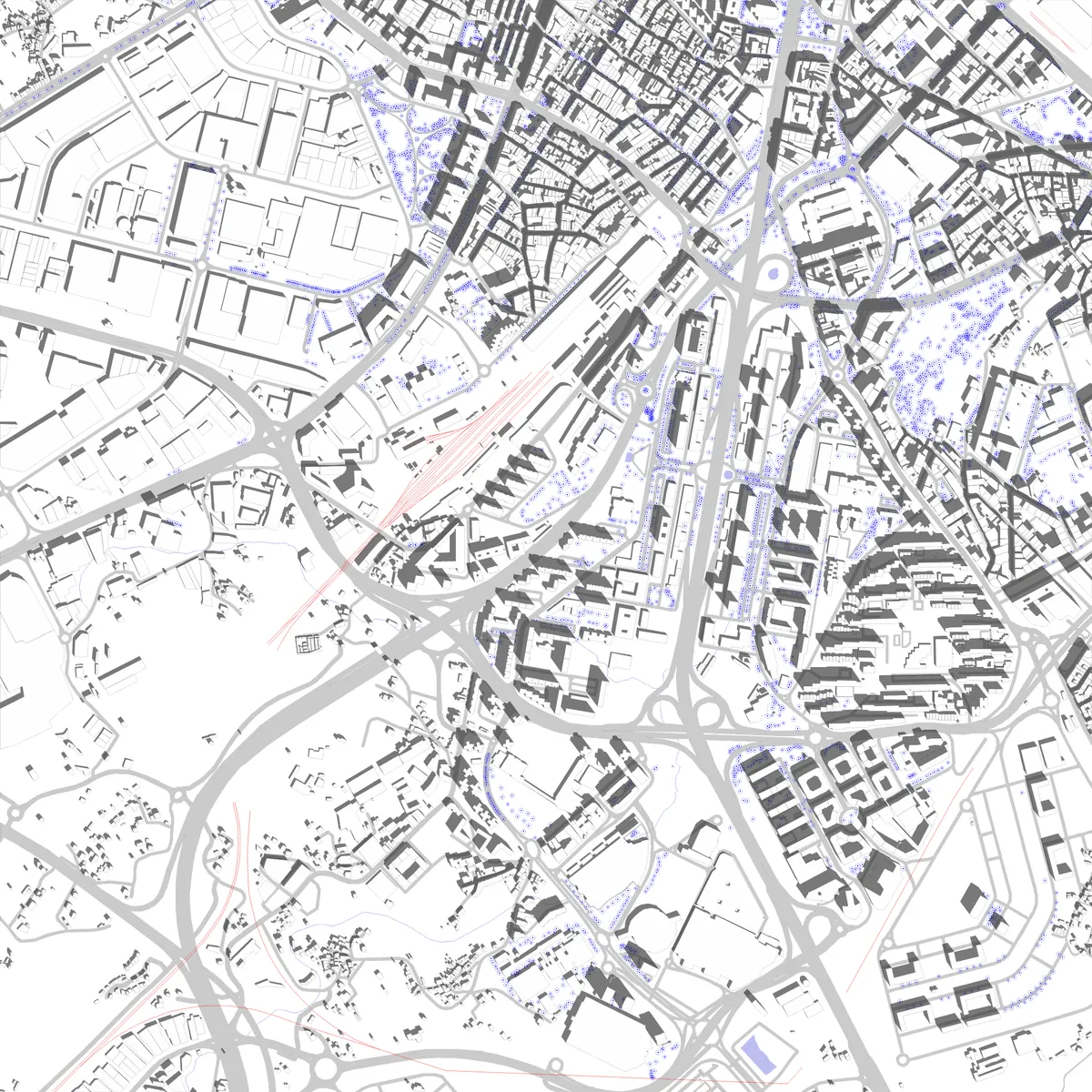 A Coruña plano de situación (2.5 km)