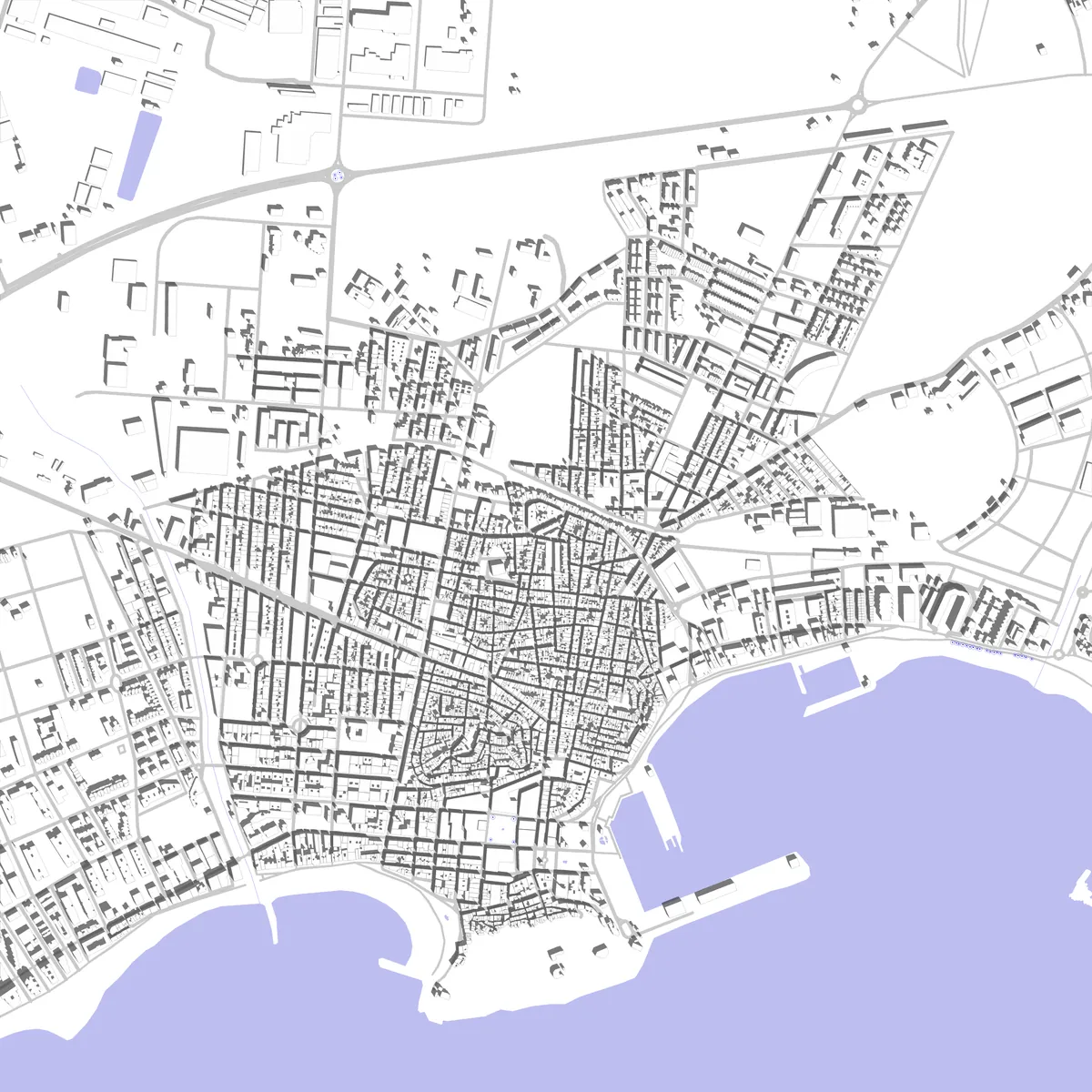 Águilas plano de situación (2,5 km)
