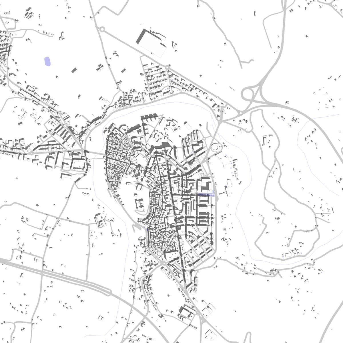 Alcañiz plano de situación (2,5 km)