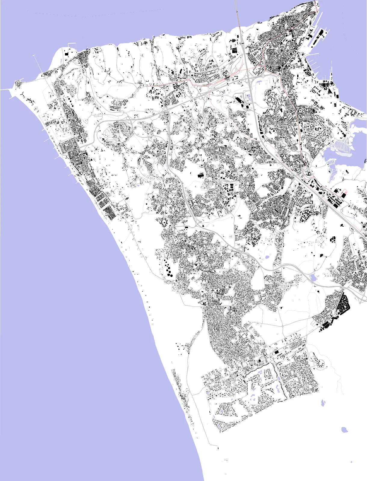 Almada planta de cheios e vazios