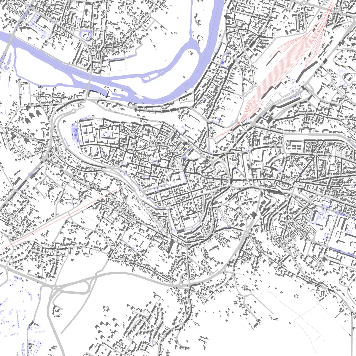 Angoulême plan de situation (2,5 km)