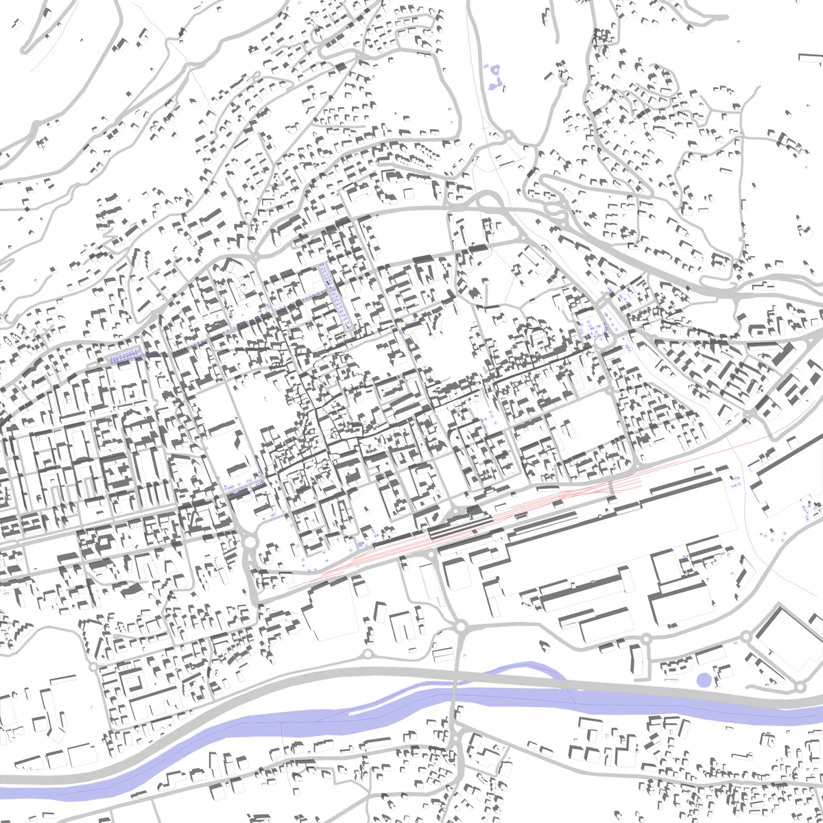 Aosta planimetria di sito (2,5 km)