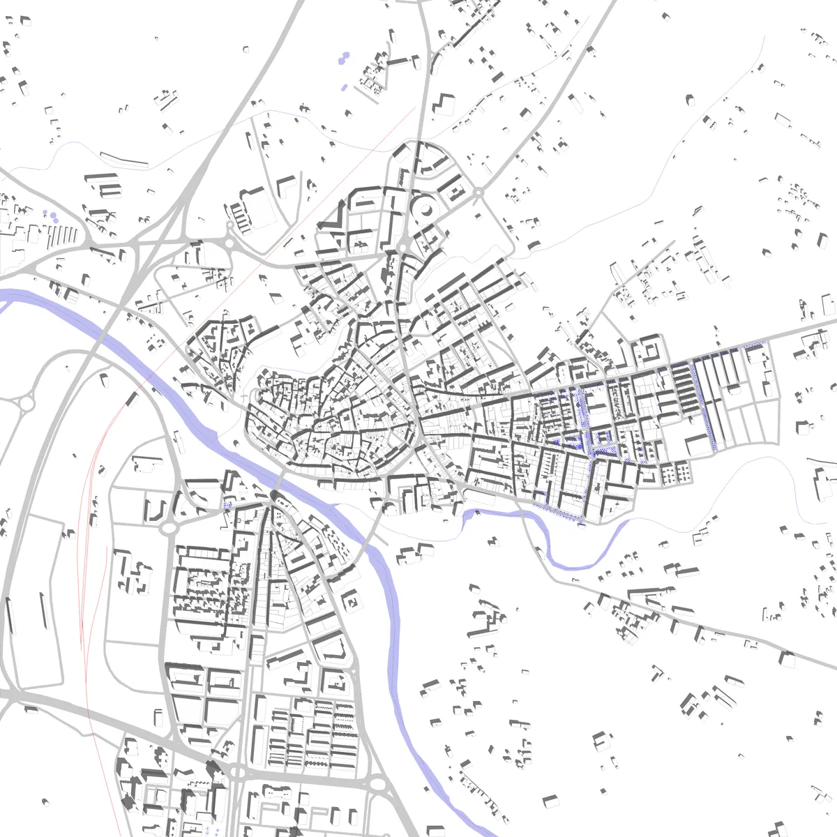 Aranda de Duero plano de situación (2,5 km)