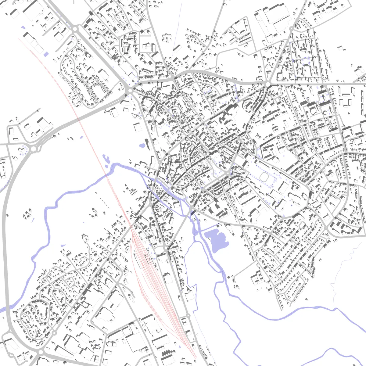 Argentan plan de situation (2,5 km)