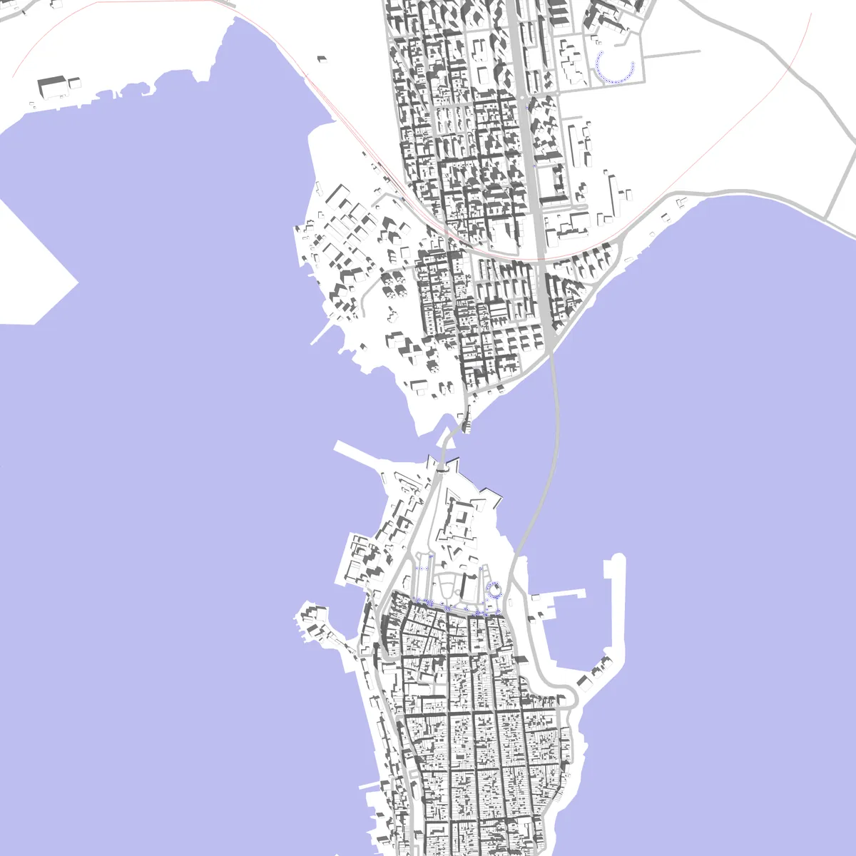 Augusta planimetria di sito (2,5 km)