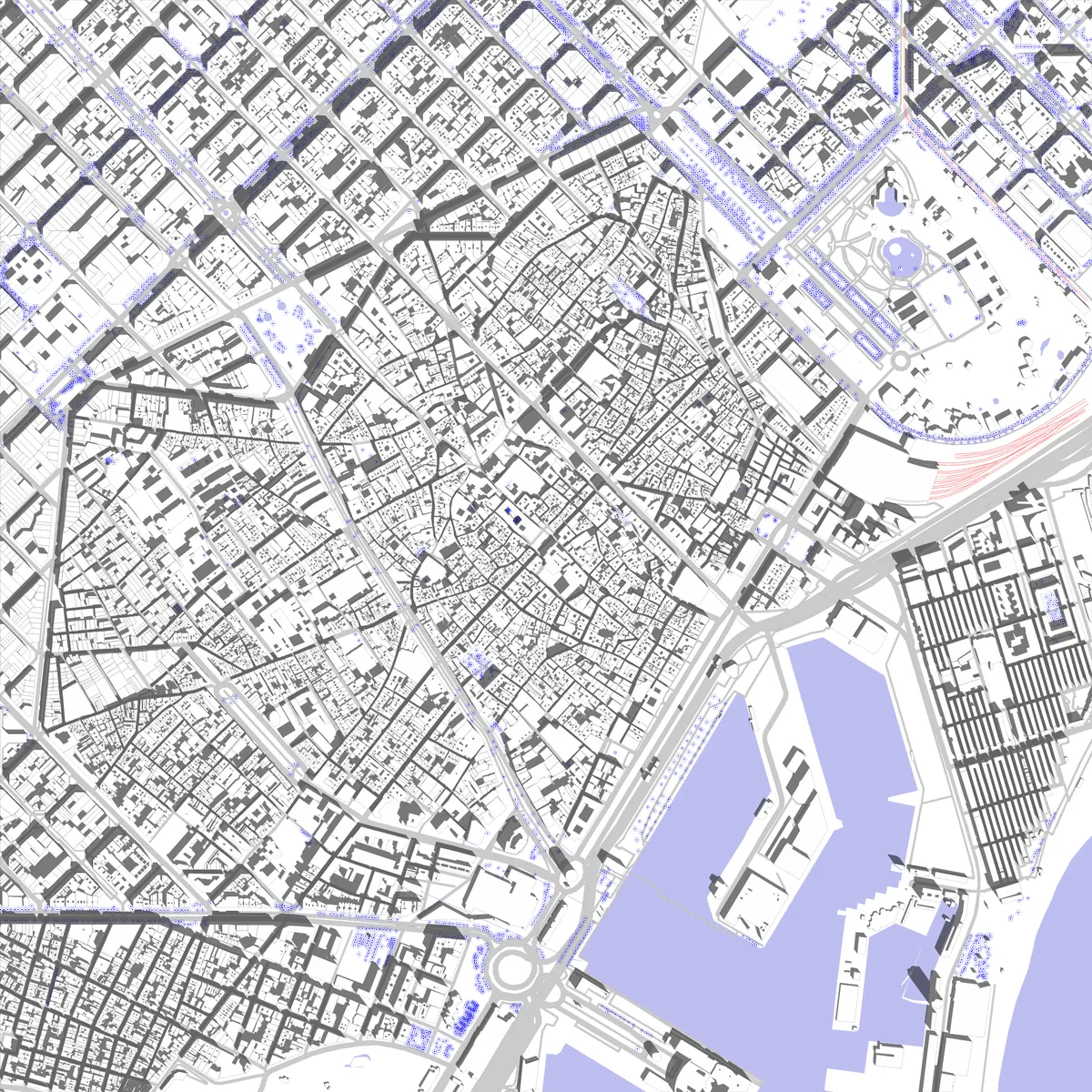 Barcelona plano de situación (2,5 km)
