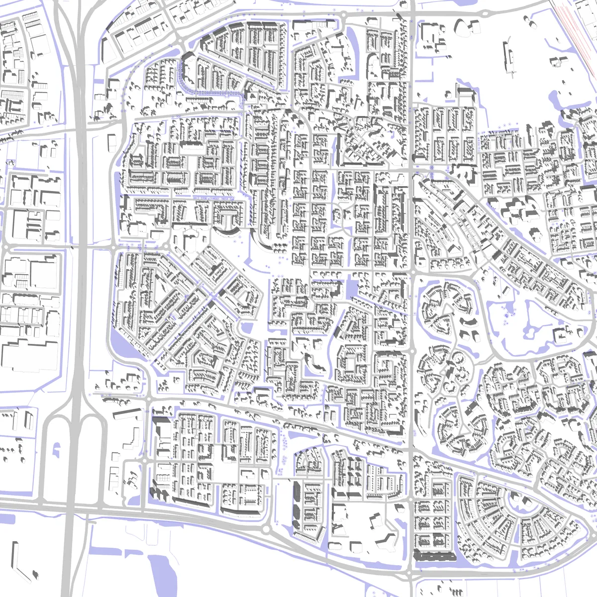 Barendrecht situatieplan (2,5 km)