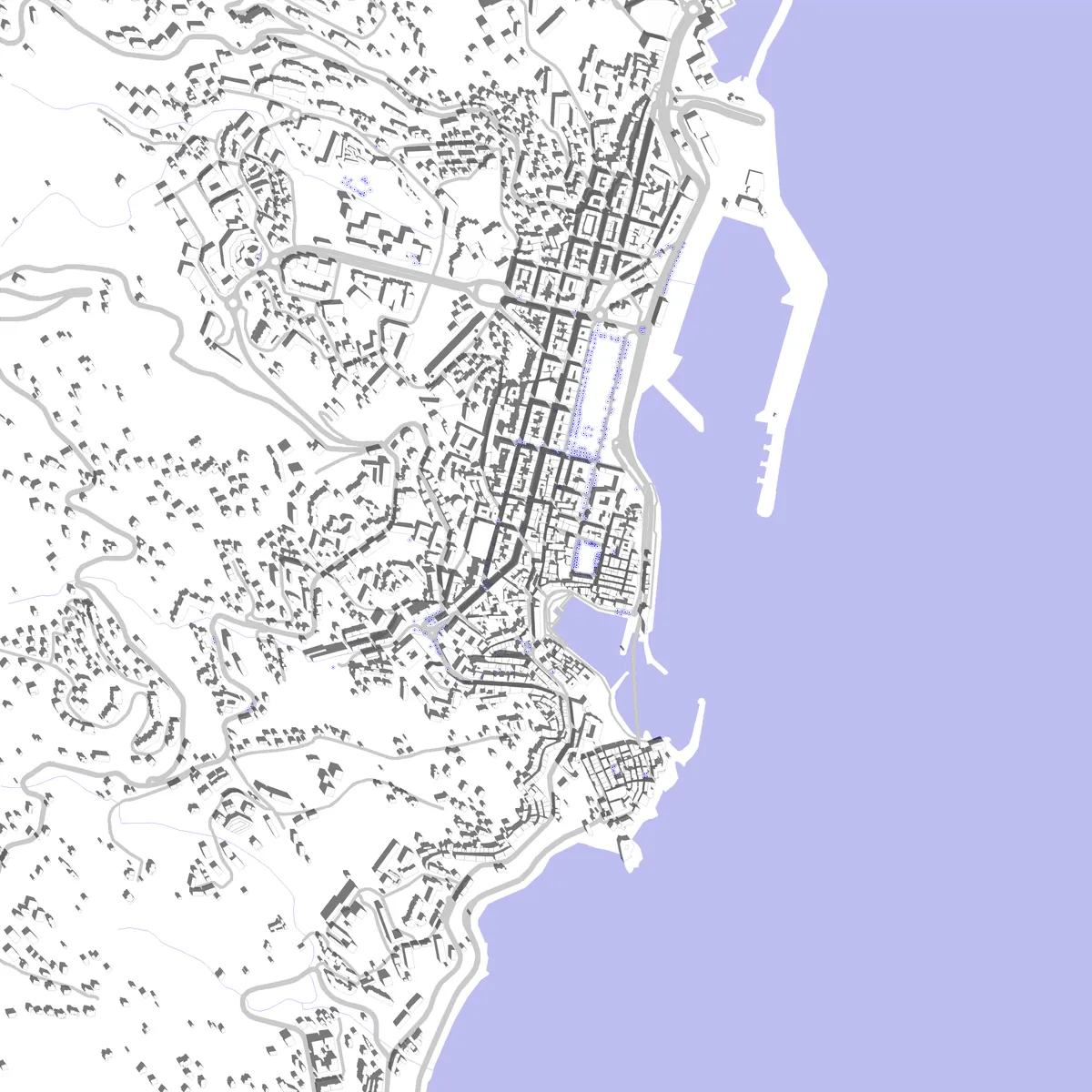 Bastia plan de situation (2,5 km)