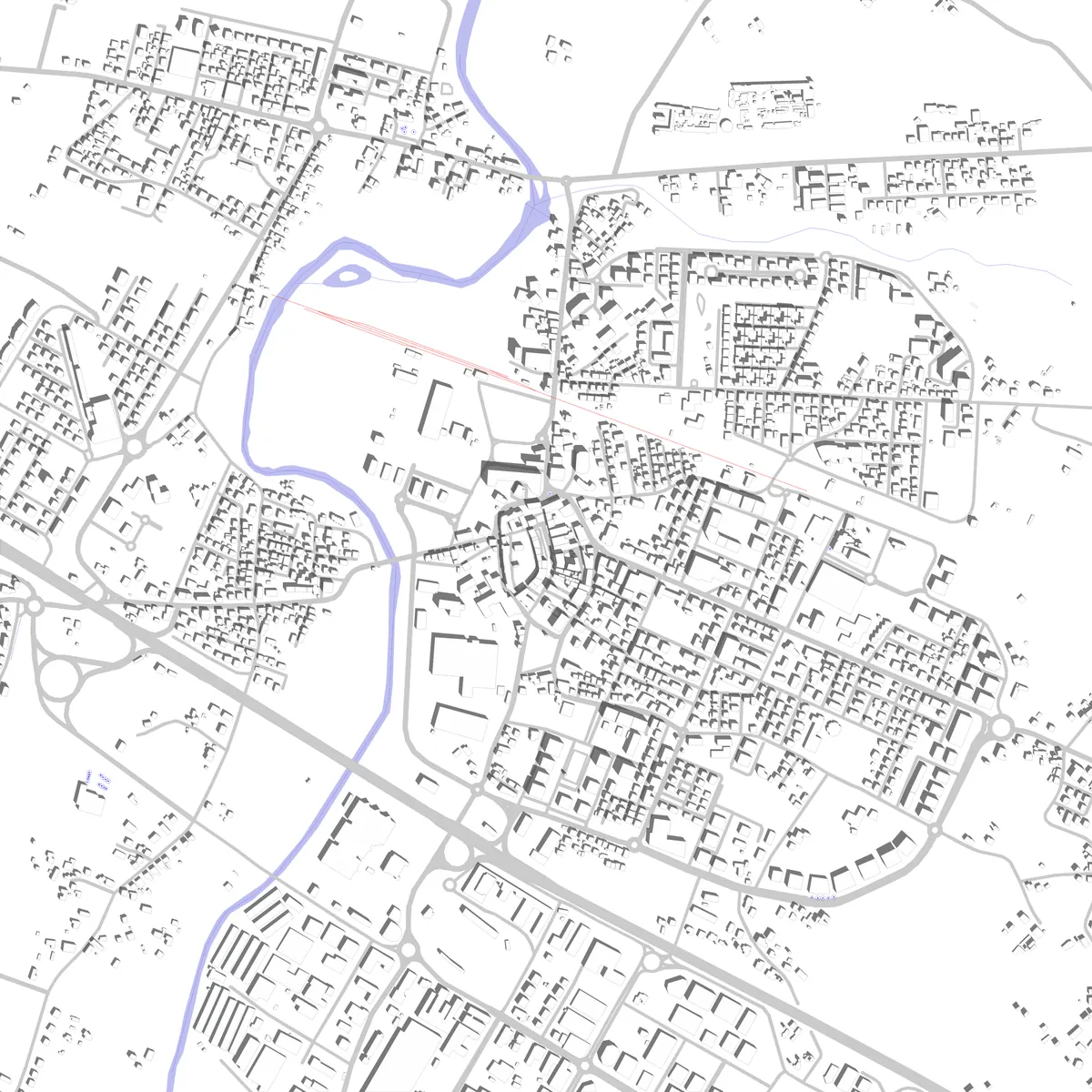 Bastia Umbra planimetria di sito (2.5 km)