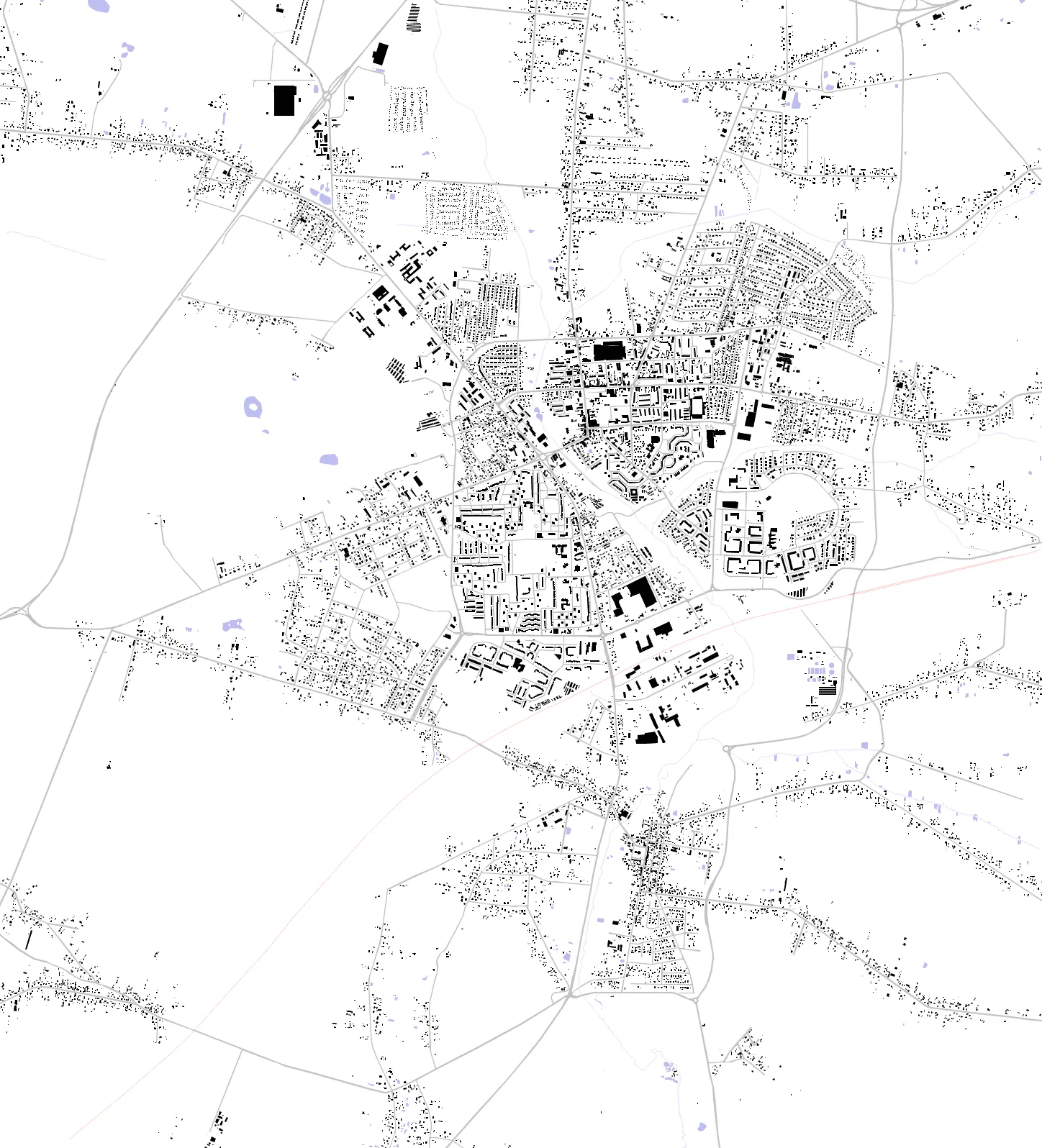Bełchatów plan czarno-biały