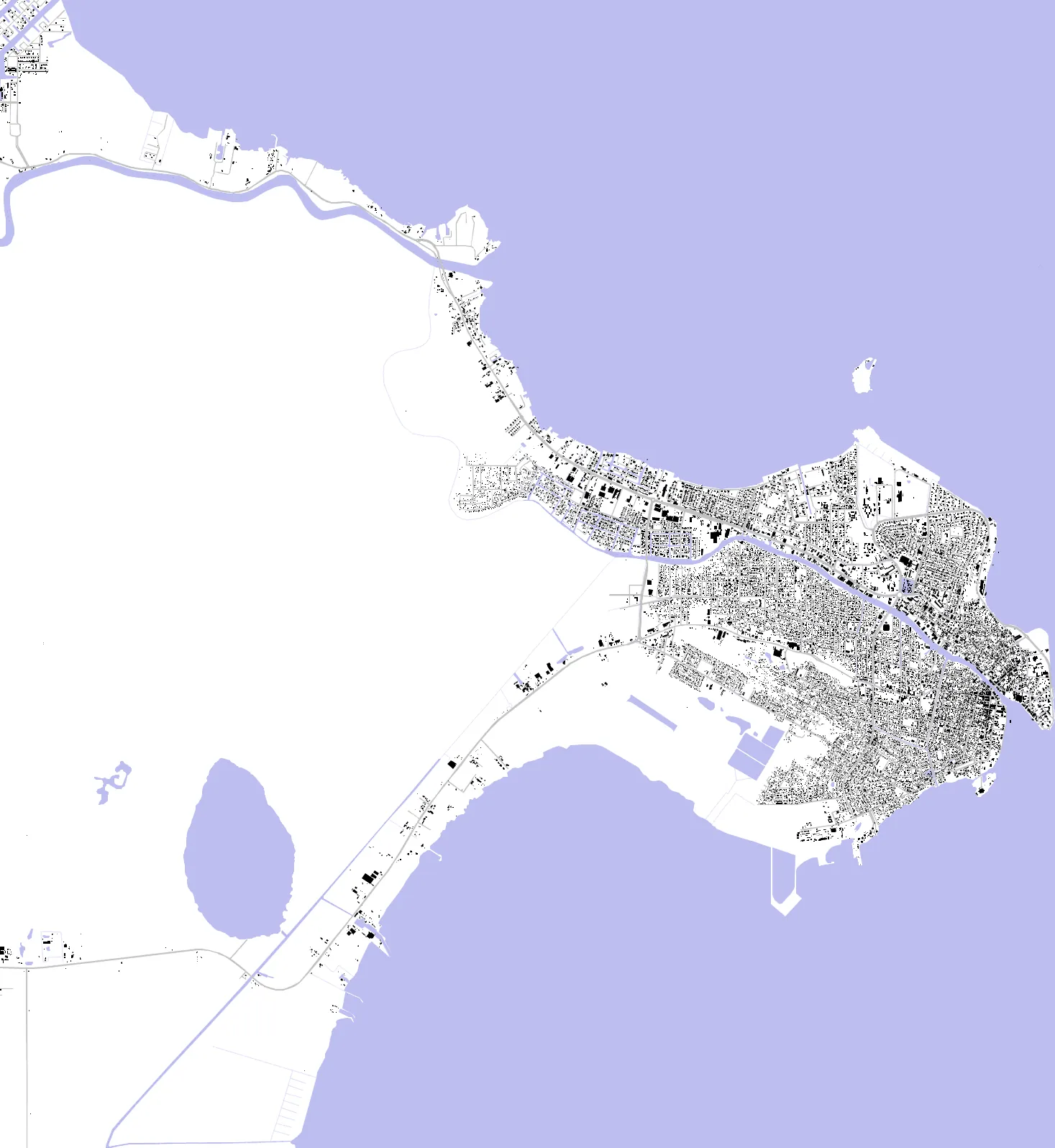 Belize City figure ground plan