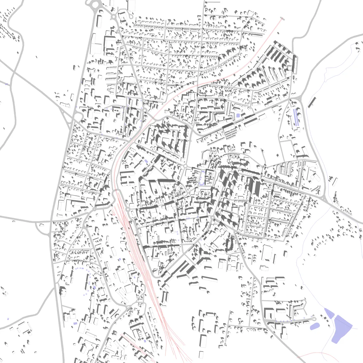 Benešov situační plán (2,5 km)