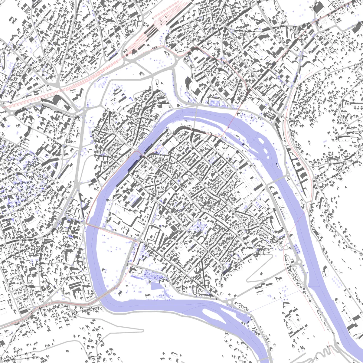 Besançon plan de situation (2,5 km)