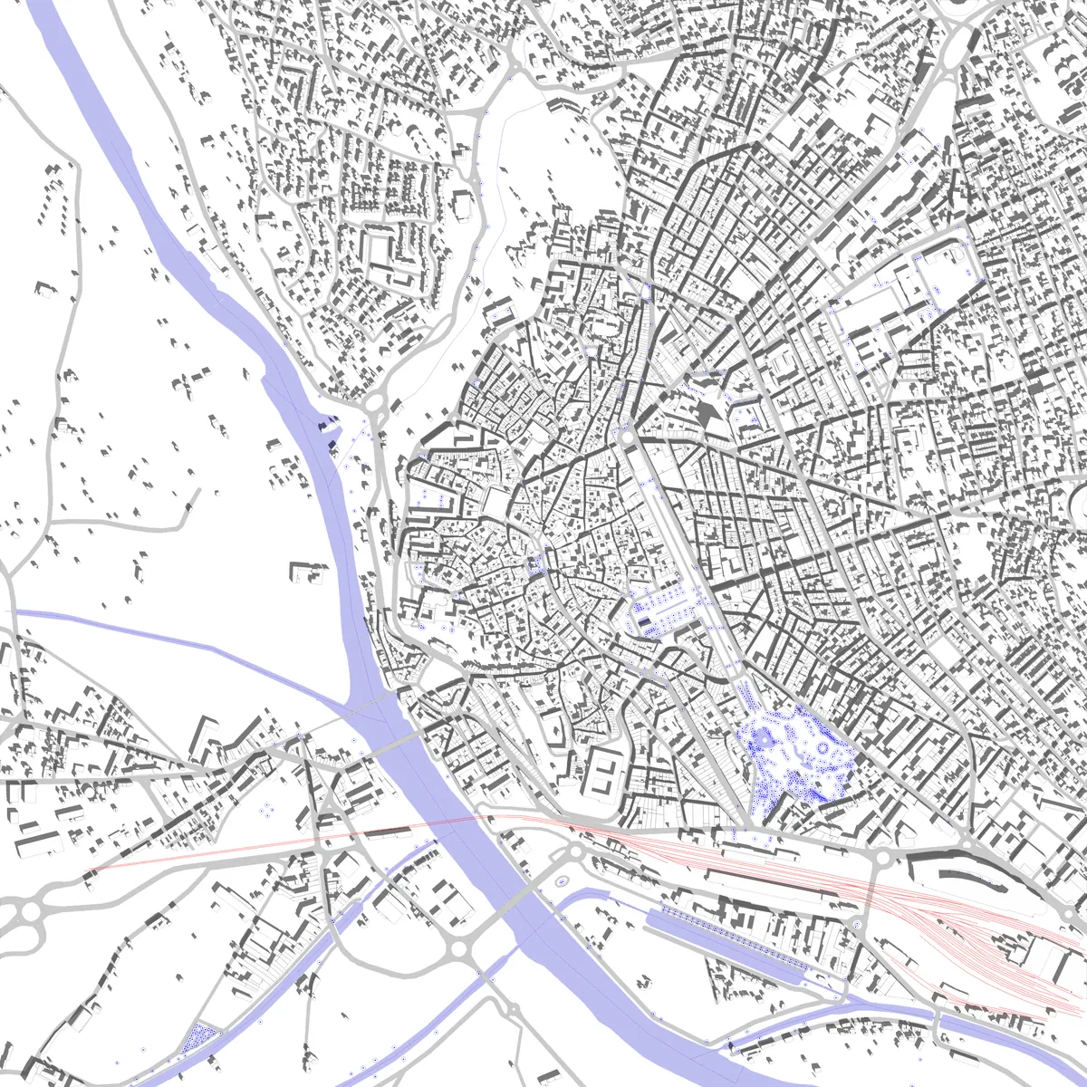 Béziers plan de situation (2,5 km)