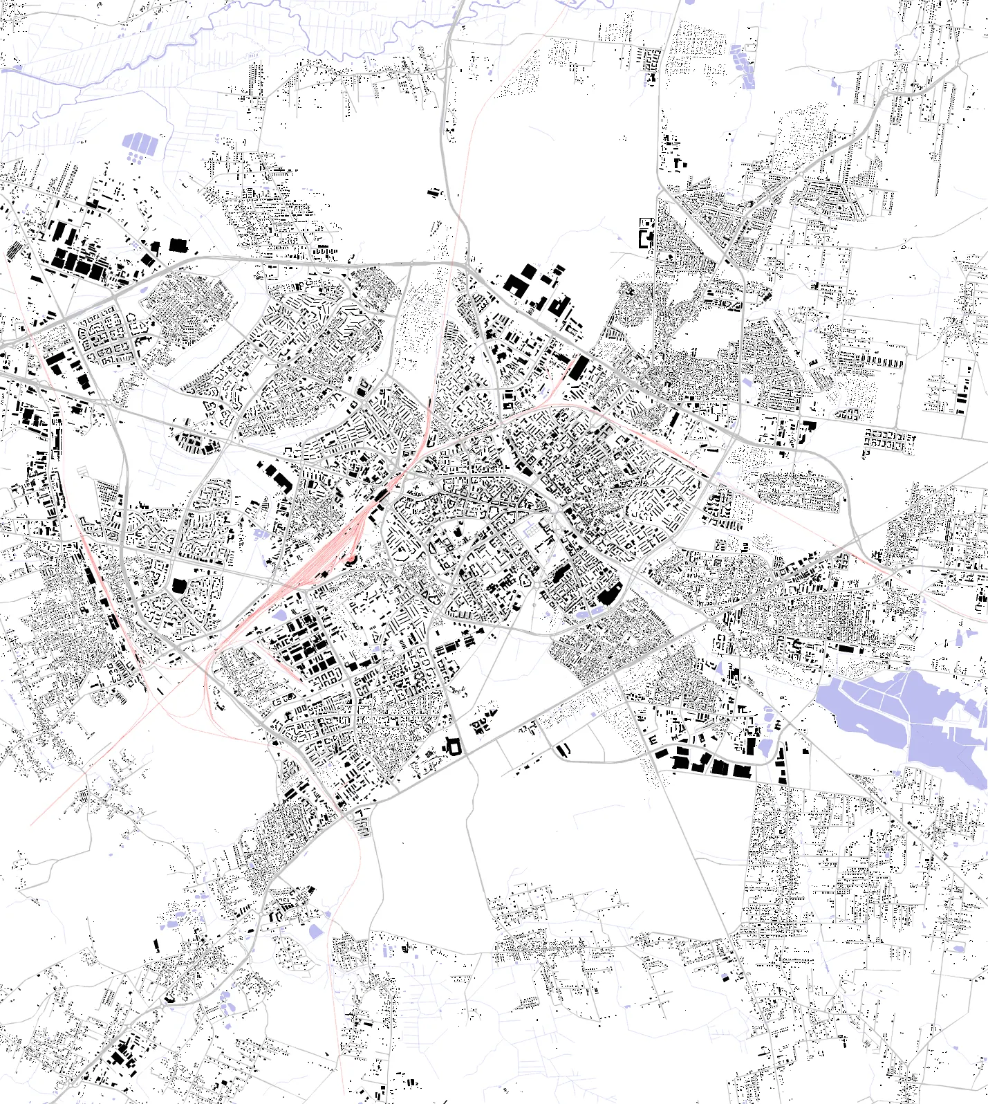Białystok plan czarno-biały