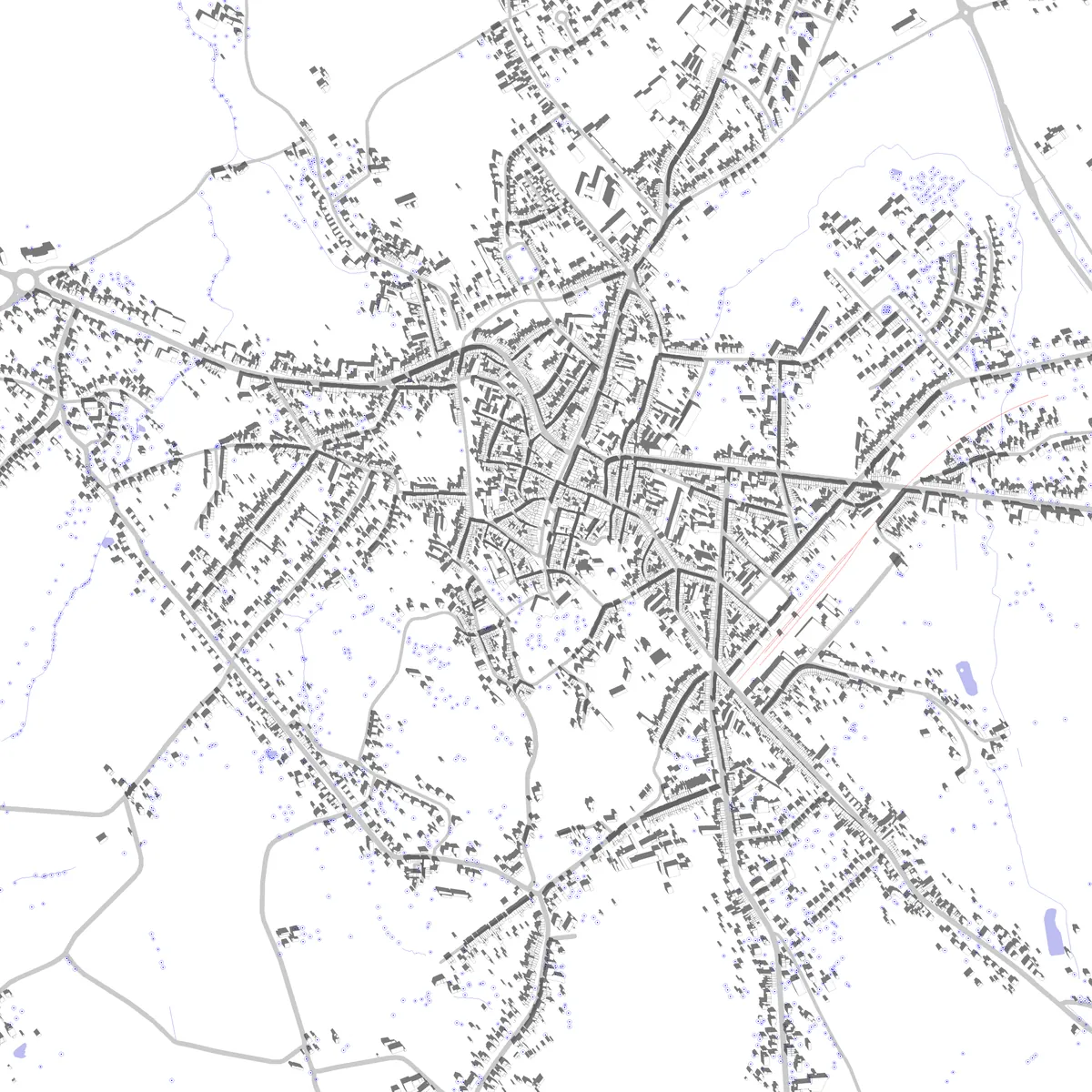Binche Lageplan (2,5 km)