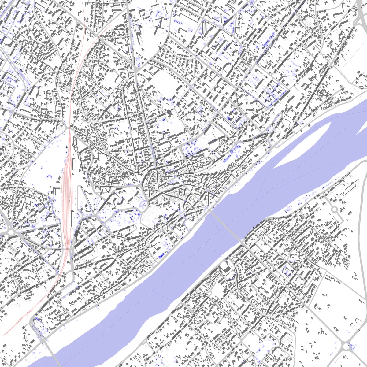 Blois plan de situation (2,5 km)
