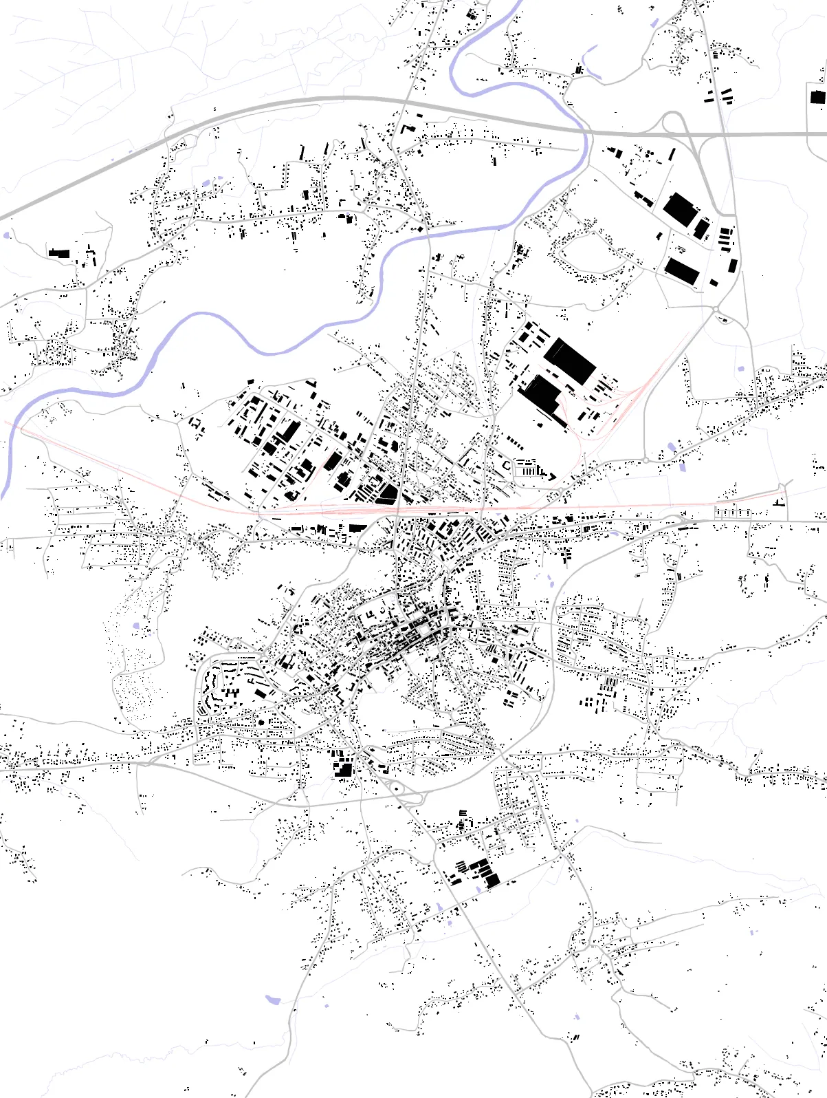 Bochnia plan czarno-biały