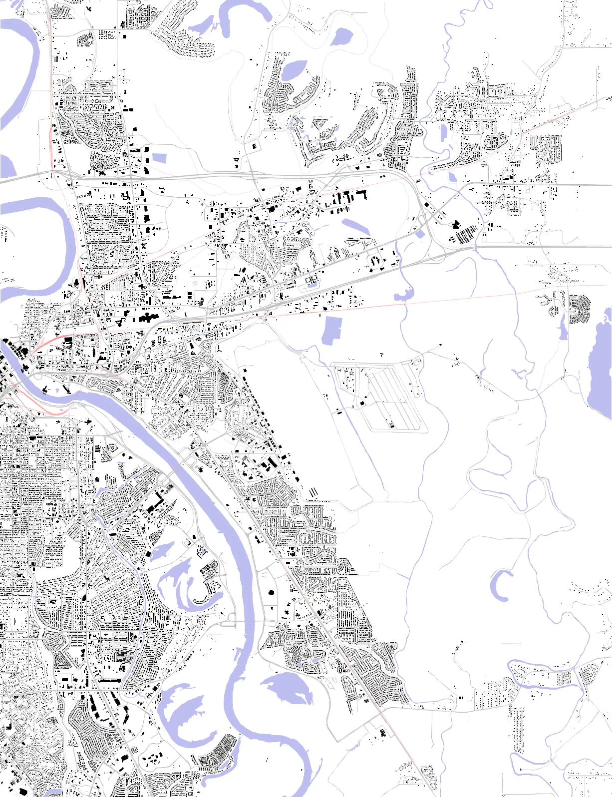 Bossier City figure ground plan