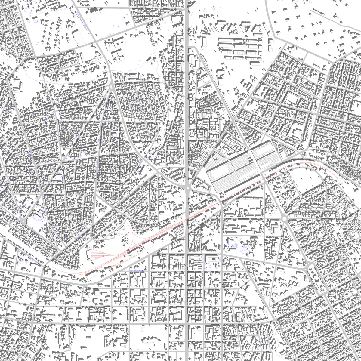 Bouaké plan de situation (2,5 km)