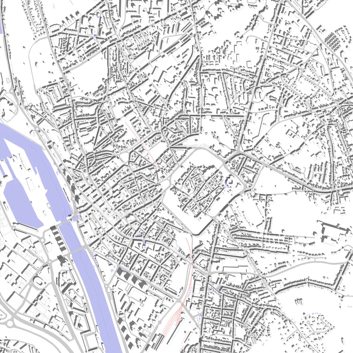 Boulogne-sur-Mer plan de situation (2,5 km)