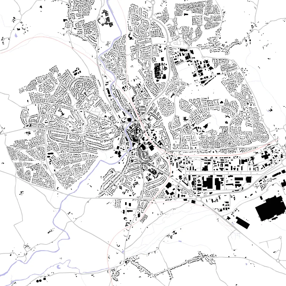 Bridgend Figure Ground Plan | ready-to-draw layered vectors | CAD ATLAS