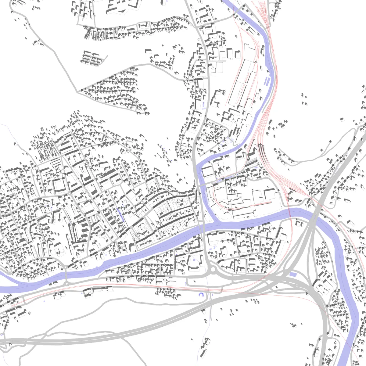 Bruck an der Mur Lageplan (2,5 km)