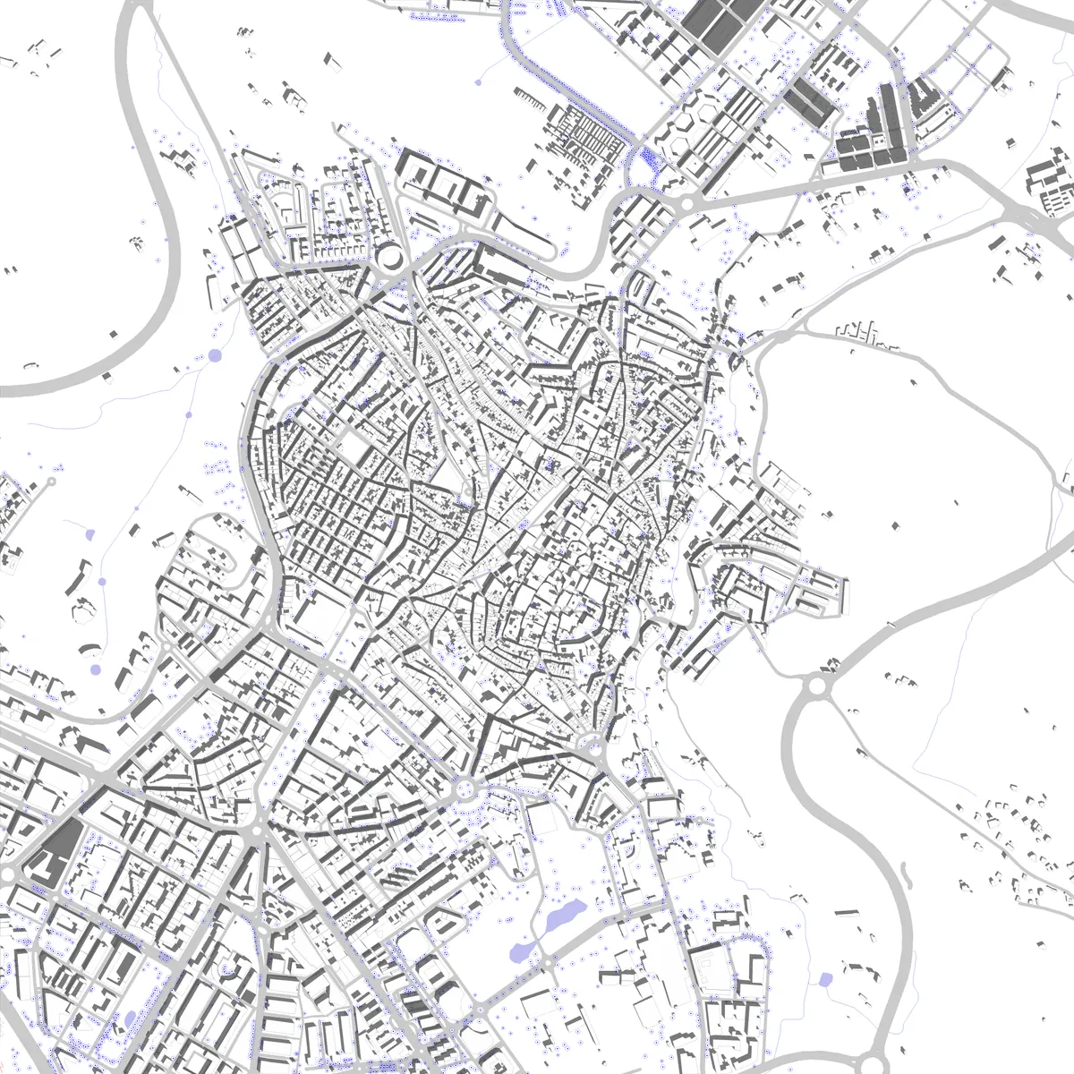 Cáceres plano de situación (2,5 km)