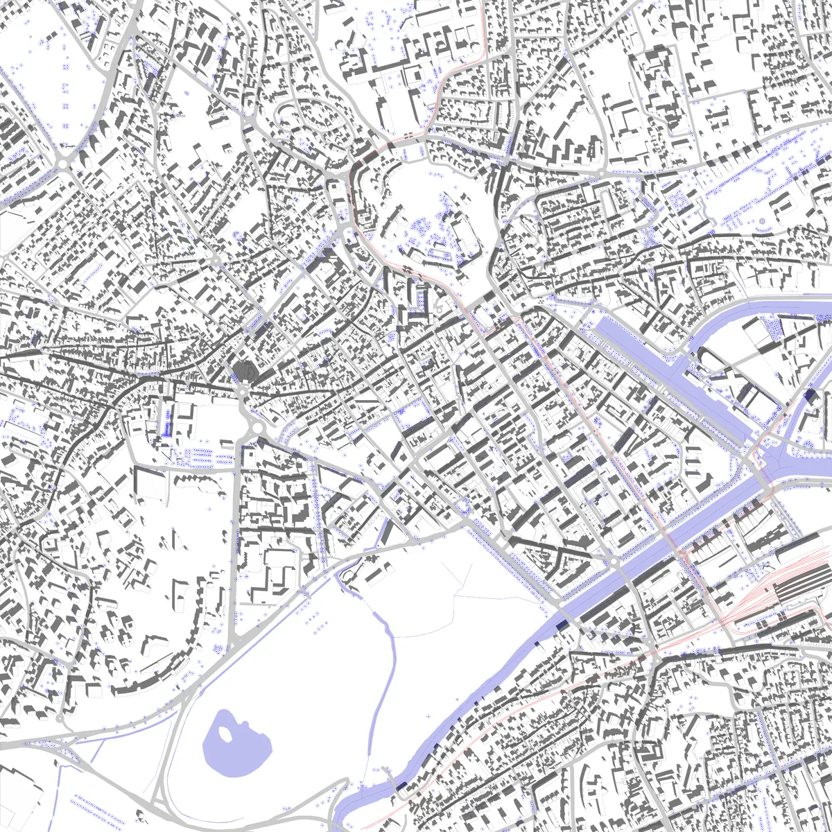 Caen plan de situation (2,5 km)