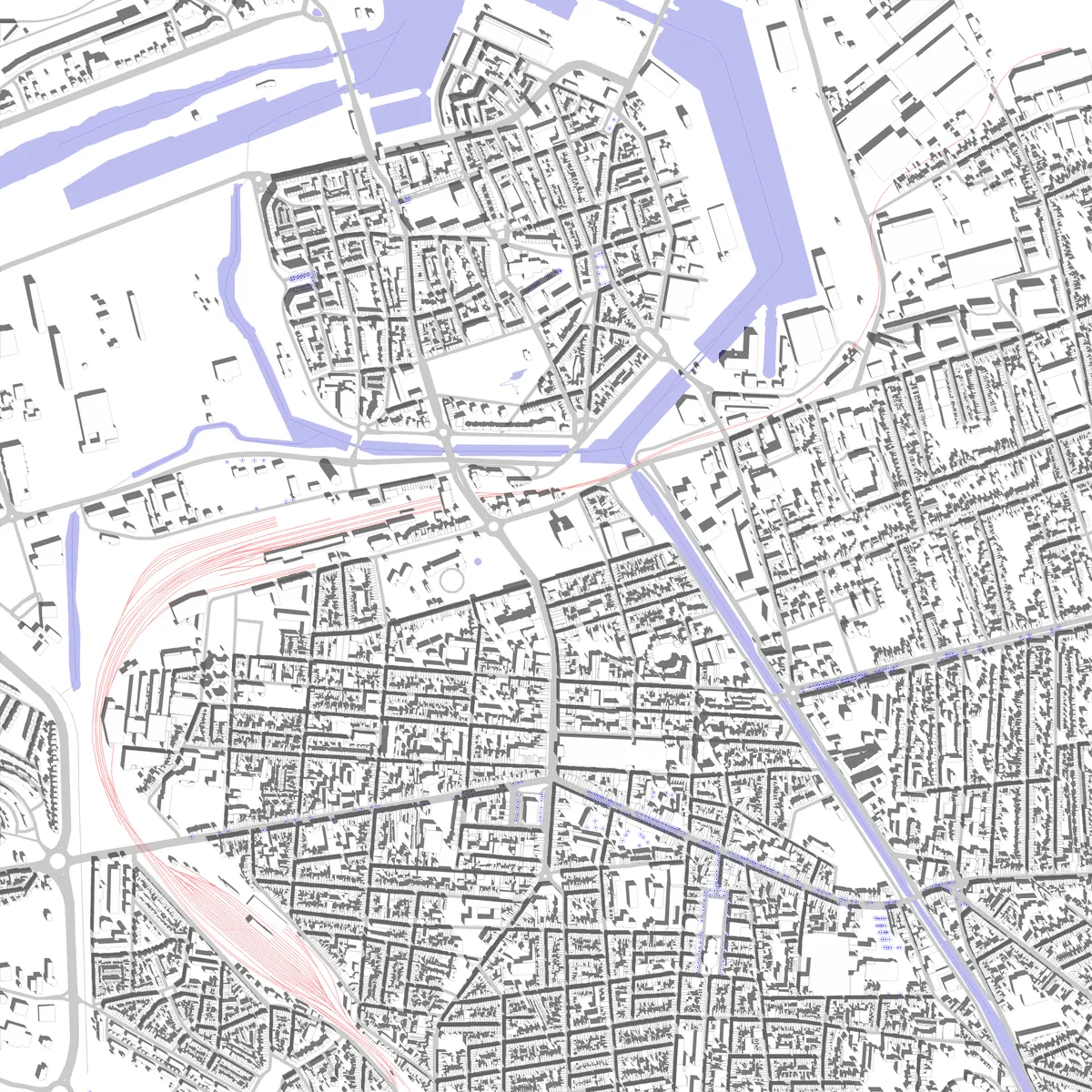 Calais plan de situation (2,5 km)