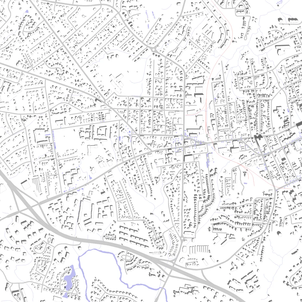 Carrboro Lageplan (2,5 km)