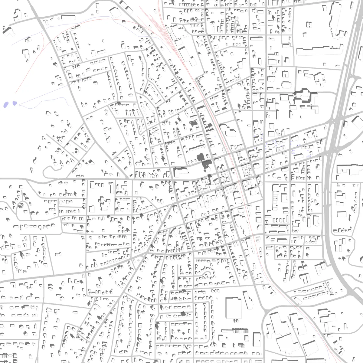 Cartersville Lageplan (2,5 km)