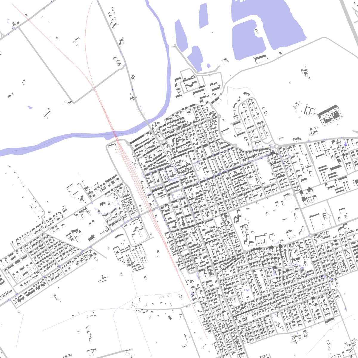 Cecina planimetria di sito (2,5 km)