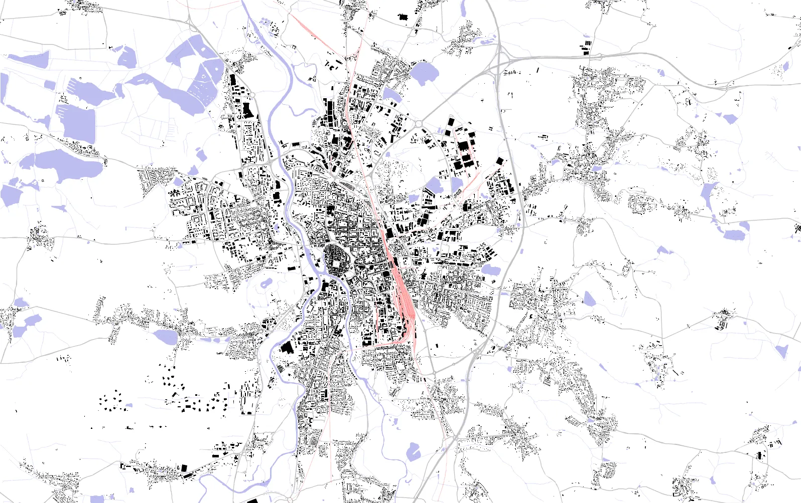 České Budějovice Schwarzplan