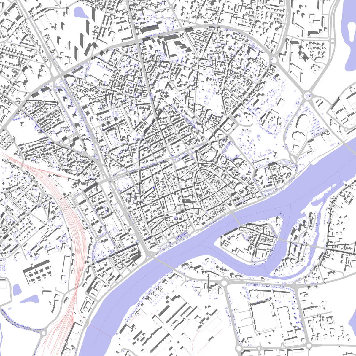 Chalon-sur-Saône plan de situation (2,5 km)