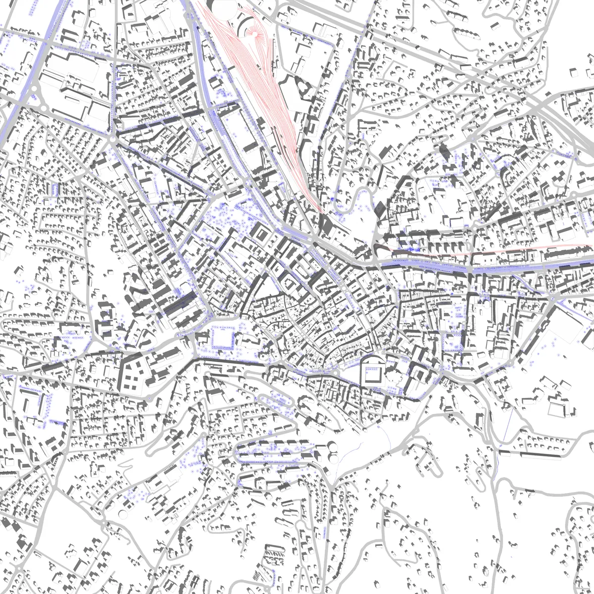 Chambéry plan de situation (2,5 km)