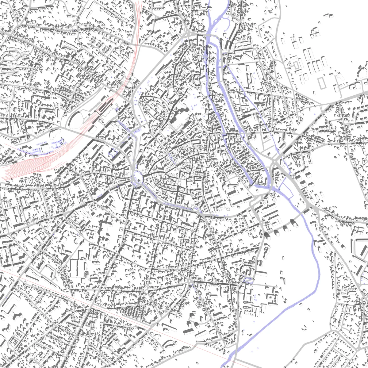 Chartres plan de situation (2,5 km)