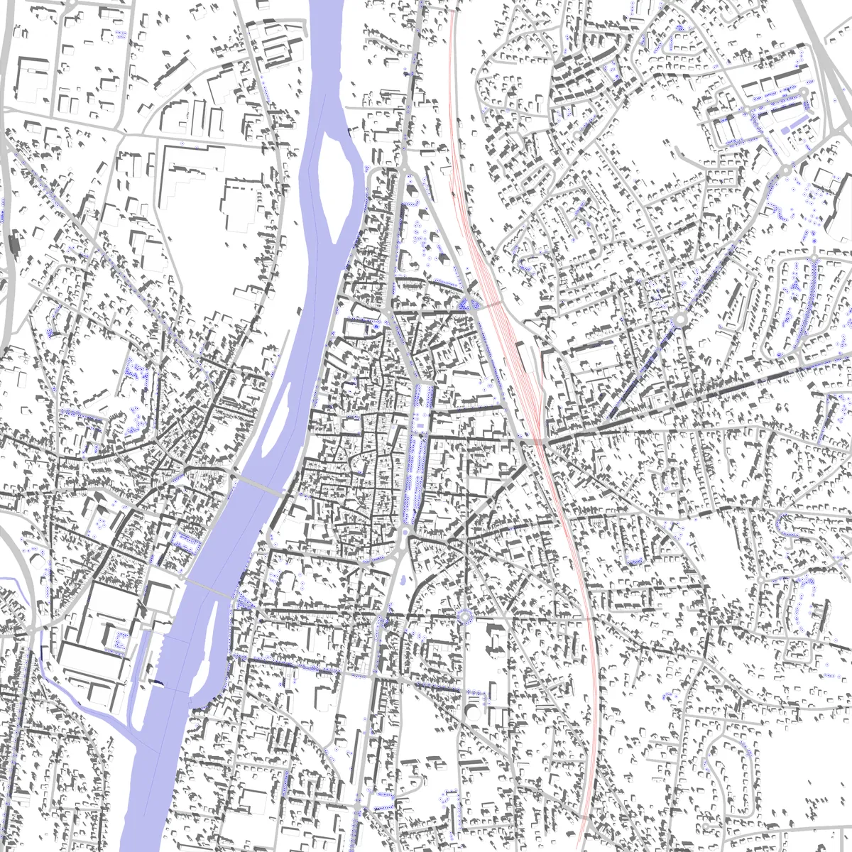 Châtellerault plan de situation (2,5 km)