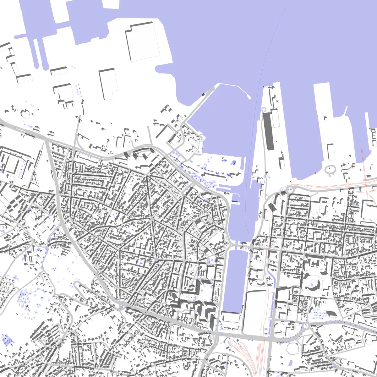 Cherbourg-en-Cotentin Lageplan (2,5 km)