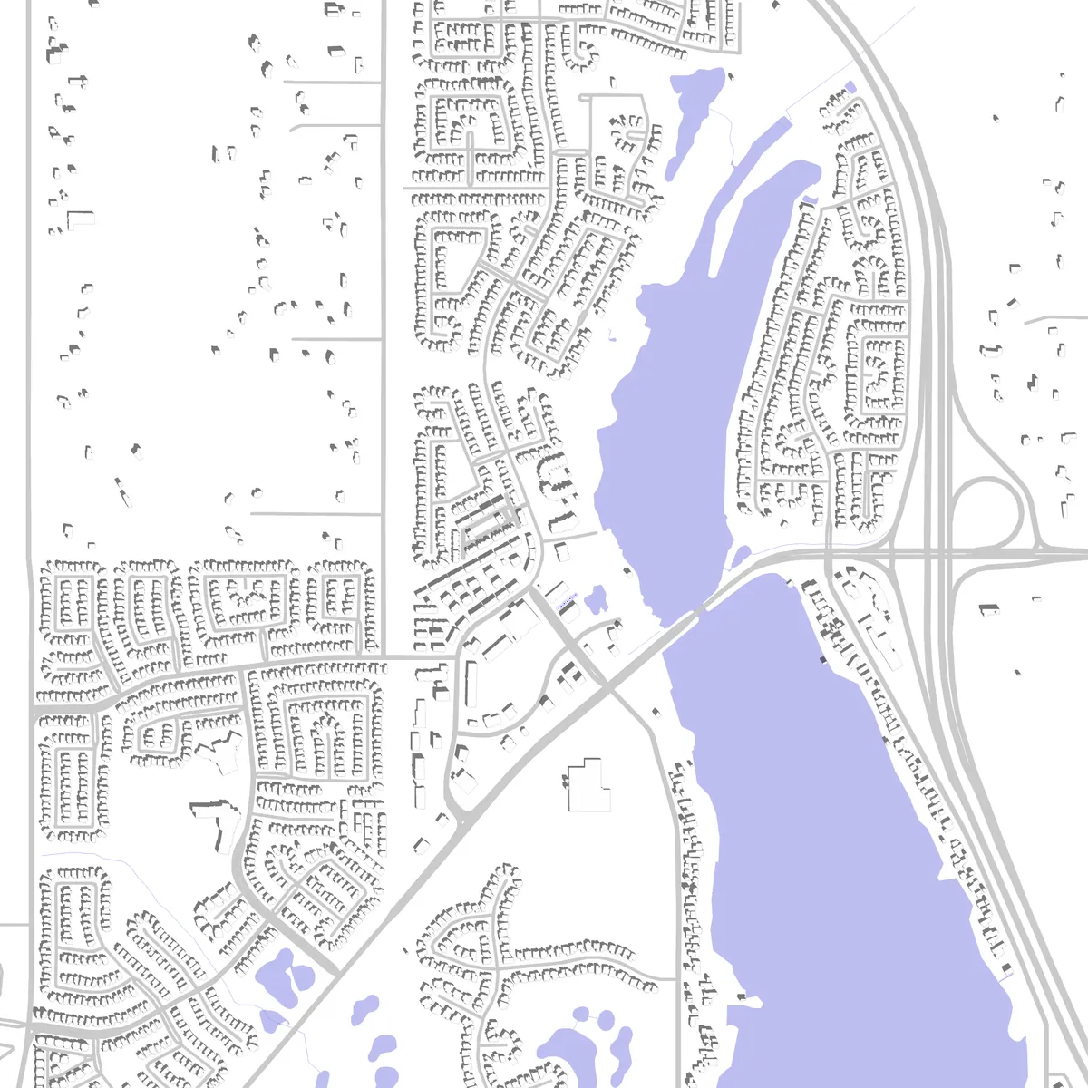 Chestermere Lageplan (2,5 km)