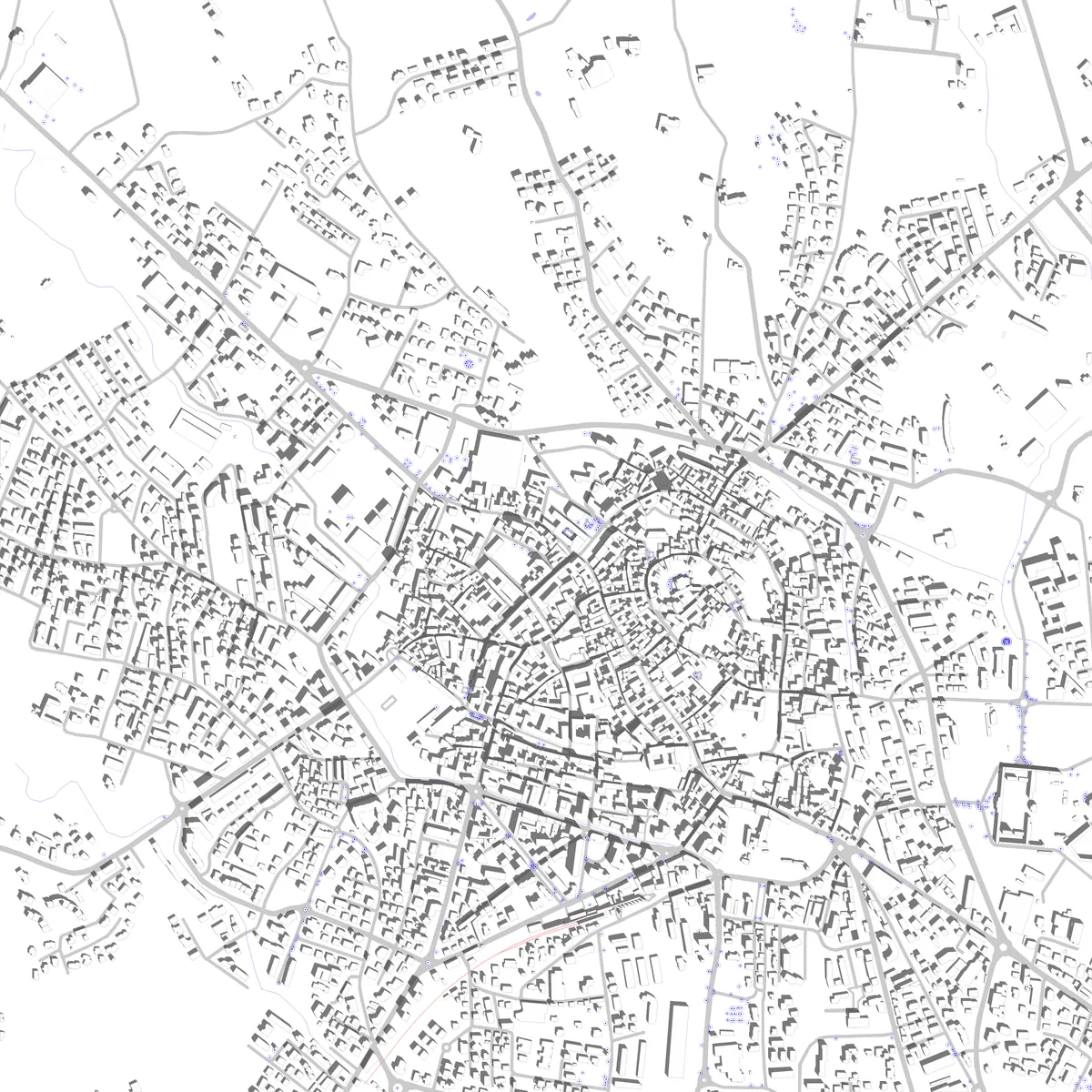 Chieri planimetria di sito (2,5 km)