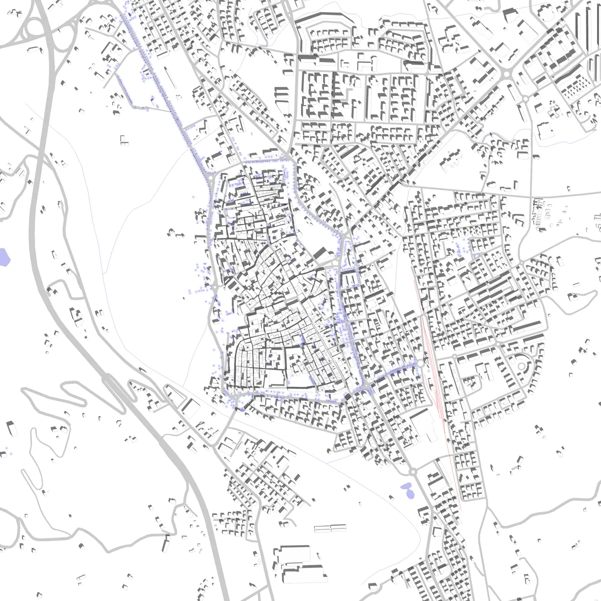 Città di Castello planimetria di sito (2,5 km)