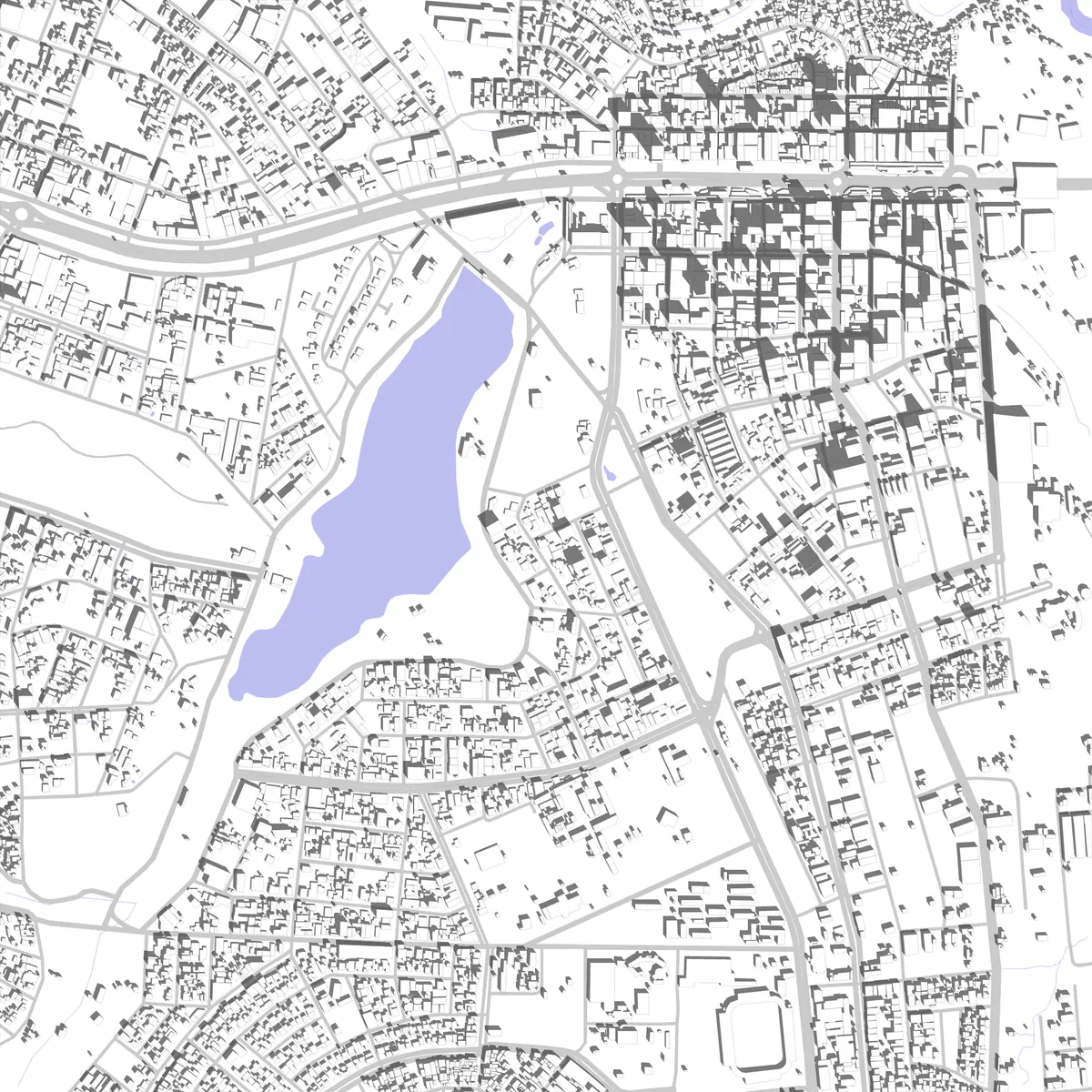 Ciudad del Este plano de situación (2,5 km)