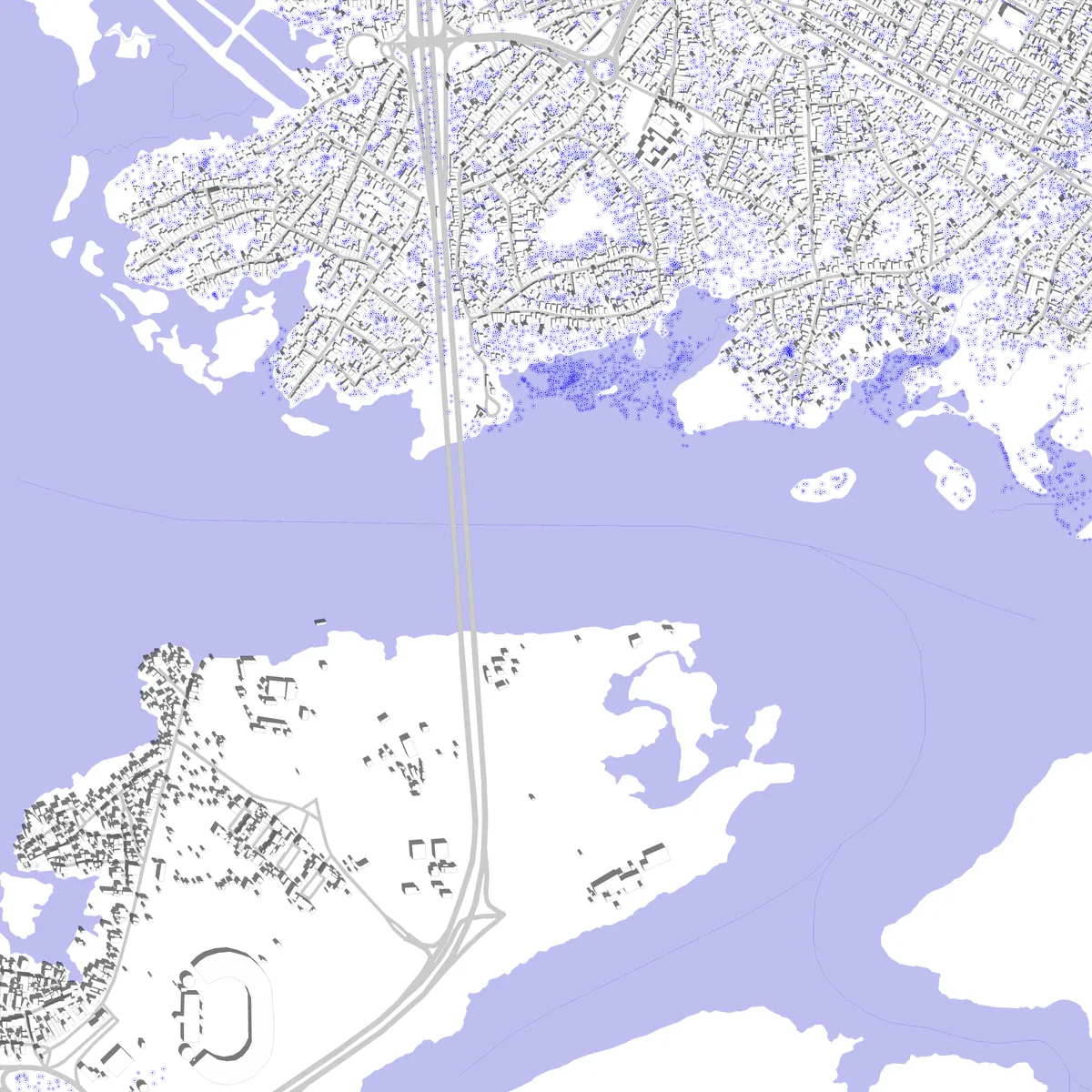 Ciudad Guayana plano de situación (2,5 km)