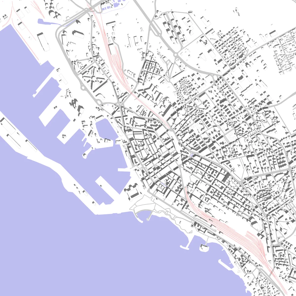 Civitavecchia planimetria di sito (2,5 km)