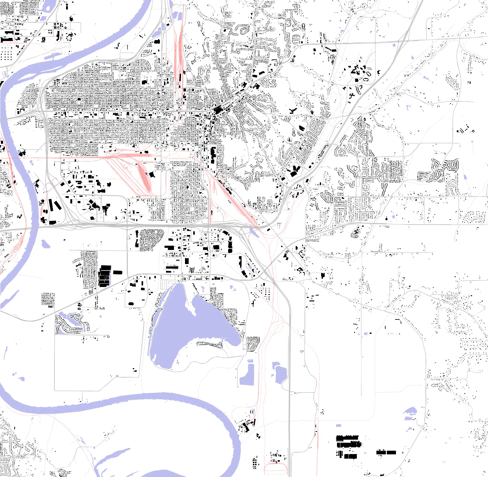 Council Bluffs figure ground plan