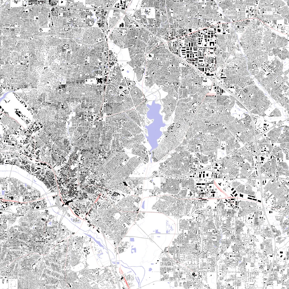 Dallas Architectural Map | ready-to-draw layered vectors | CAD ATLAS