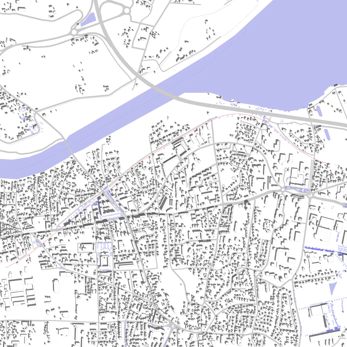 Décines-Charpieu plan de situation (2,5 km)