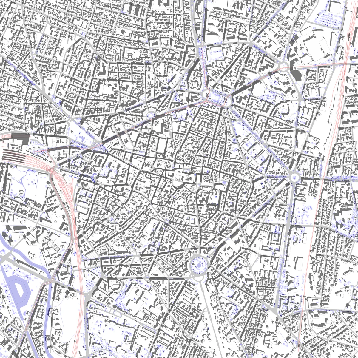 Dijon plan de situation (2,5 km)